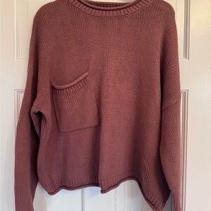 Urban Outfitters Mauve Crewneck Pocket Sweater
